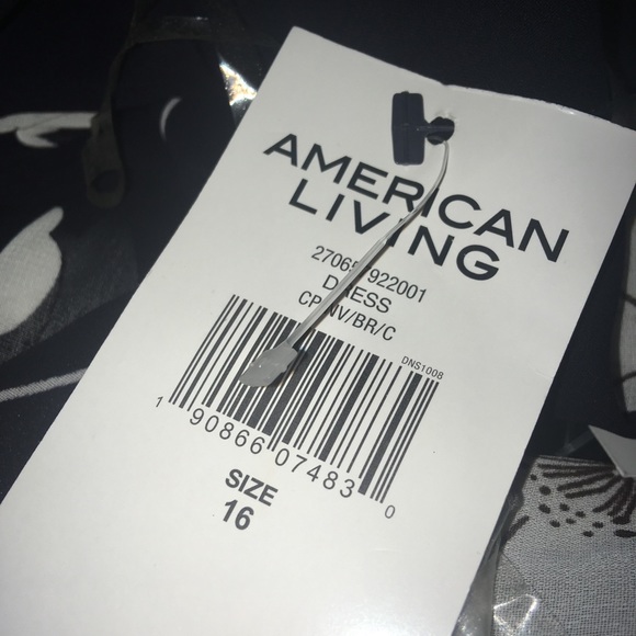 American Living Black/White Poppy Sheath Dress NWT - Picture 6 of 8